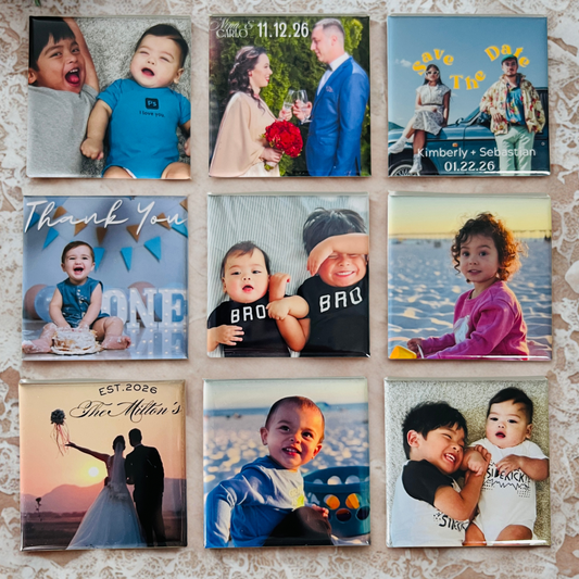 Set of 9 Custom Photo Magnets (2×2 in)