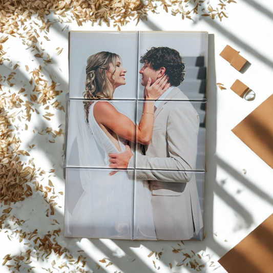 Set of 6 Portrait Custom Puzzle Photo Magnets (2×2 in)